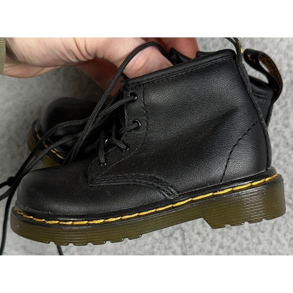 NEW Dr. Martens 1460 Shoes Toddler US 6 Black Leather Lace Up Boots Round Toe